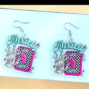 Anxiety On / Off Skeleton Hand On Light Switch Earrings